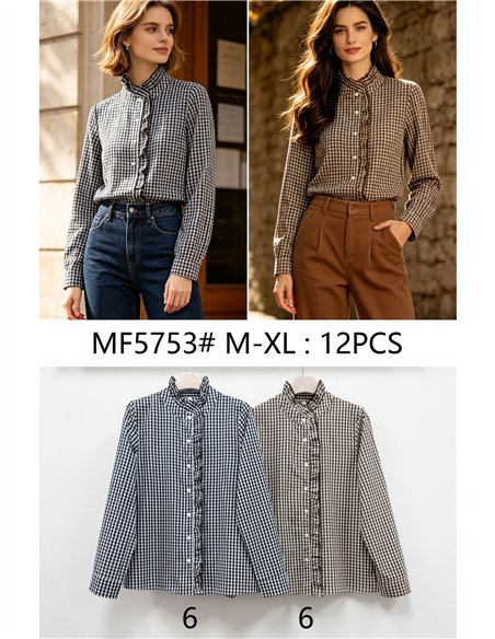Blusa vichy con volante