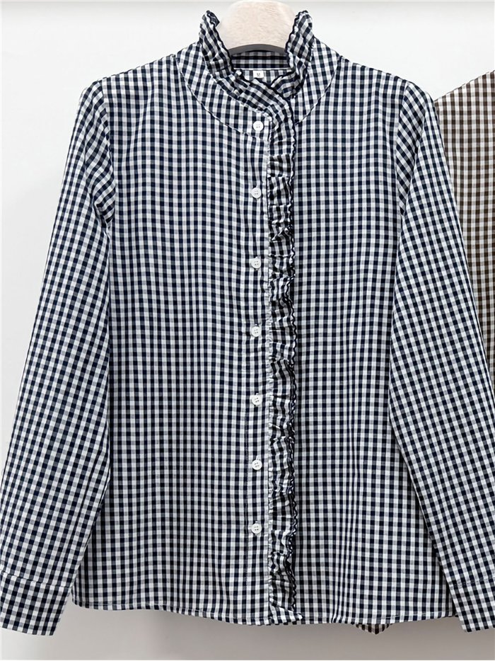 Blusa vichy con volante
