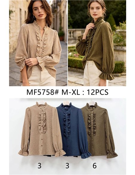 Blusa vichy con volantes