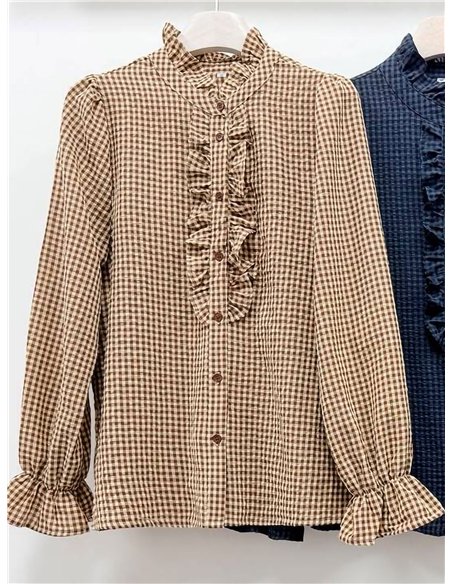 Blusa vichy con volantes