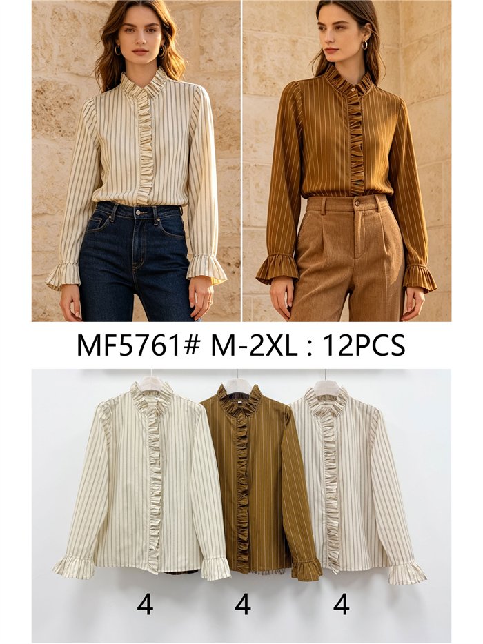 Blusa rayas con volantes