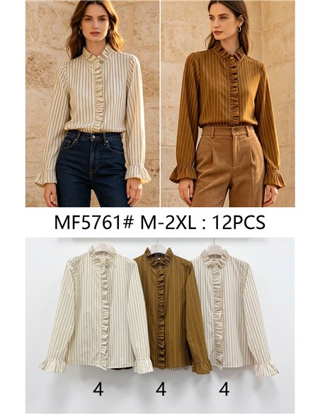 Blusa rayas con volantes