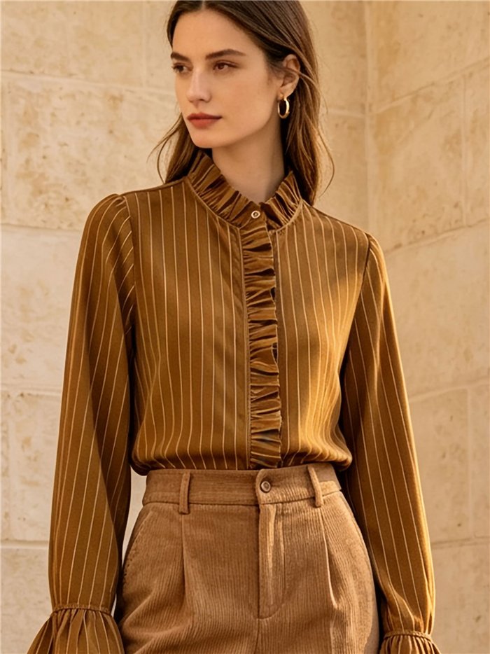 Blusa rayas con volantes