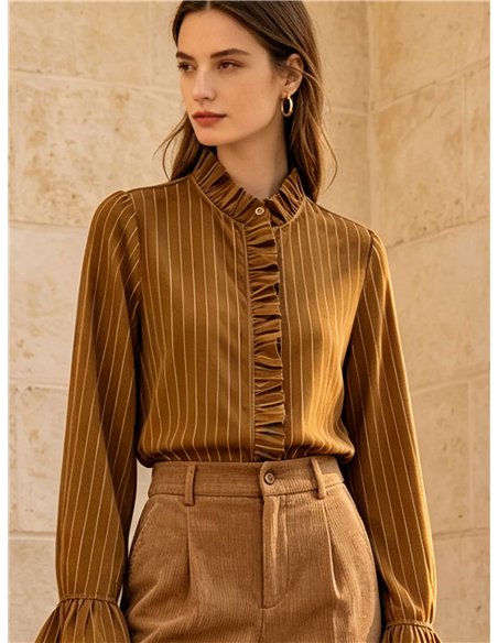 Blusa rayas con volantes