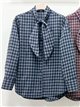 Camisa de cuadros con lazada