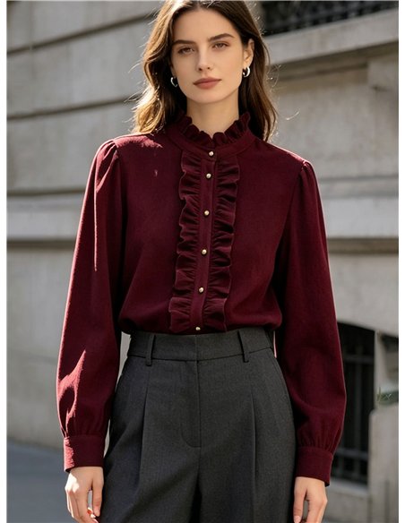 Blusa pana con volantes delanteros
