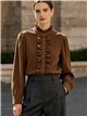 Blusa pana con volantes delanteros