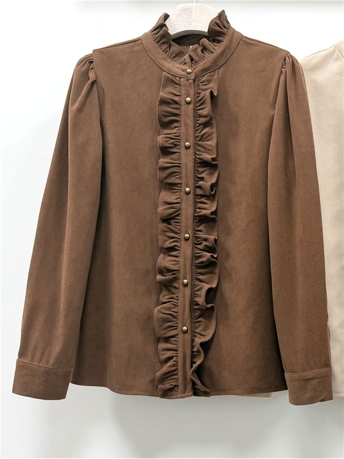 Blusa pana con volantes delanteros