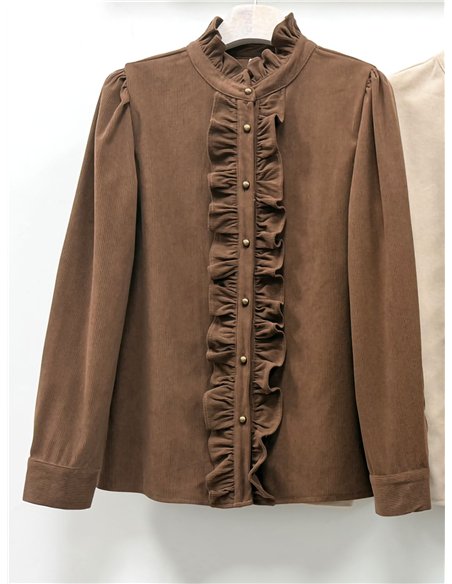 Blusa pana con volantes delanteros