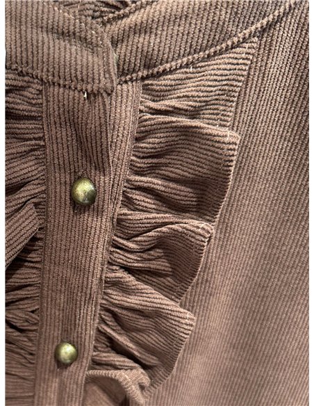 Blusa pana con volantes delanteros