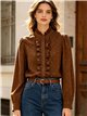 Blusa pana de lunares con volantes