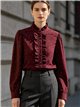 Blusa pana de lunares con volantes