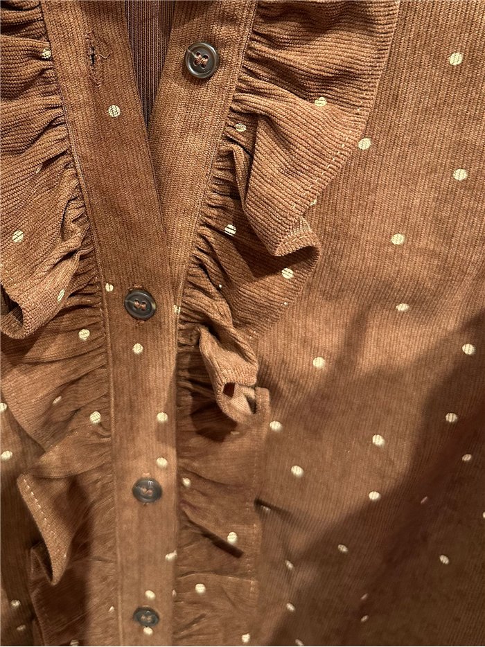 Blusa pana de lunares con volantes