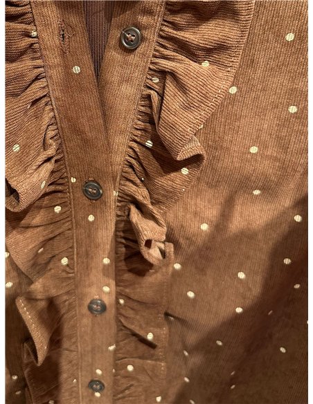 Blusa pana de lunares con volantes
