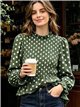 Blusa de lunares con nido de abeja