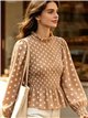 Blusa de lunares con nido de abeja