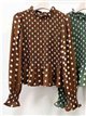 Blusa de lunares con nido de abeja