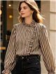 Blusa rayas con volante lateral