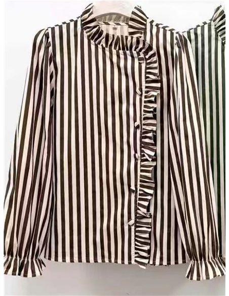 Blusa rayas con volante lateral
