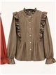 Blusa con volantes y pliegues