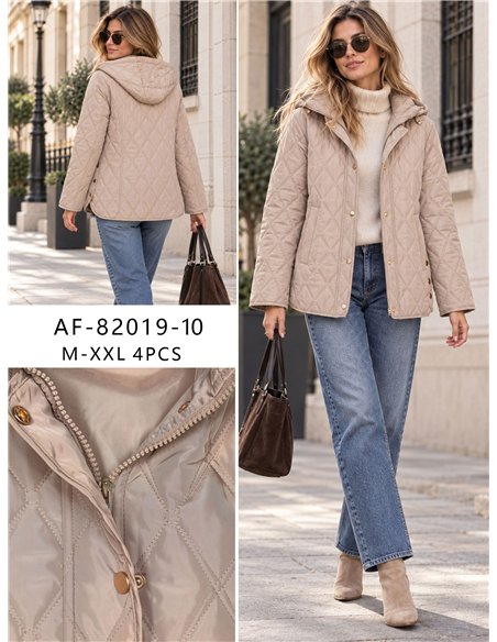 Quilted down puffer jacket with hood