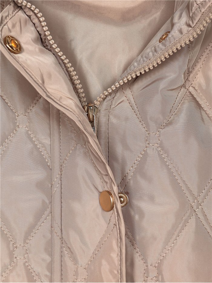 Quilted down puffer jacket with hood