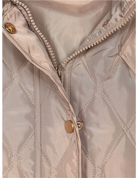 Quilted down puffer jacket with hood