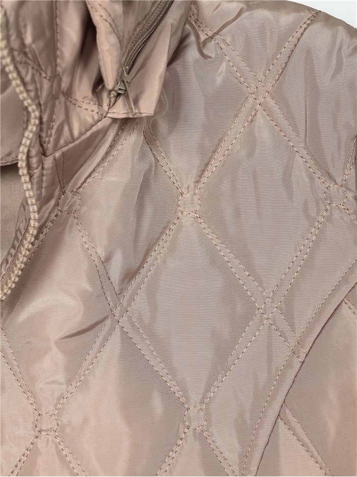 Quilted down puffer jacket with hood