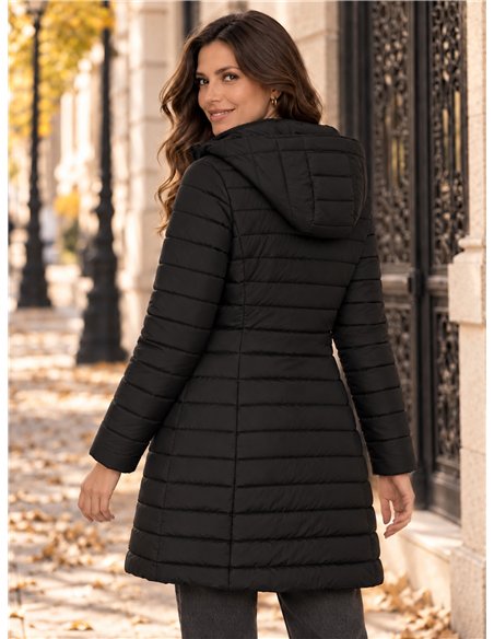 Anorak largo capucha forro polar
