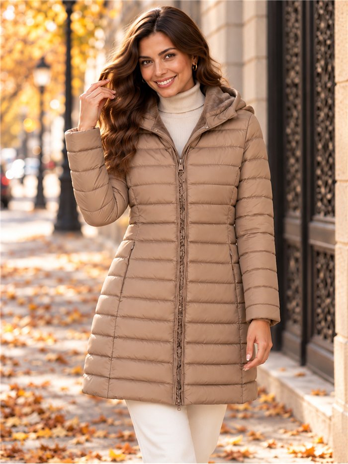 Anorak largo capucha forro polar