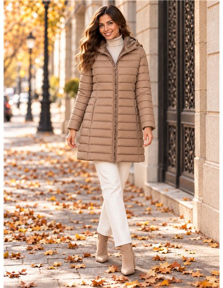 Anorak largo capucha forro polar