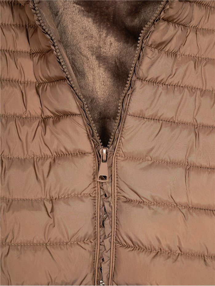 Anorak largo capucha forro polar