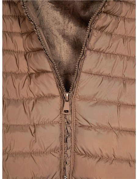 Anorak largo capucha forro polar