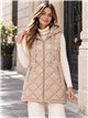 Chaleco largo acharolado capucha water repellent