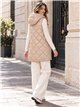 Chaleco largo acharolado capucha water repellent