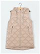 Chaleco largo acharolado capucha water repellent