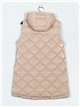 Chaleco largo acharolado capucha water repellent