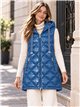 Chaleco largo acharolado capucha water repellent