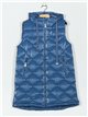 Chaleco largo acharolado capucha water repellent