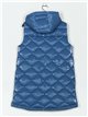 Chaleco largo acharolado capucha water repellent