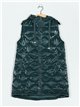 Chaleco largo acharolado capucha water repellent