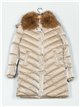 Anorak amplio acharolado water repellent cuello pelo