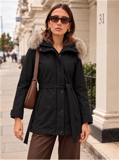Parka acolchada capucha con pelo