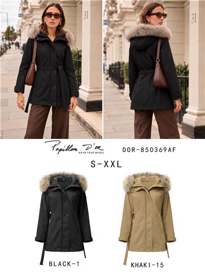 Parka acolchada capucha con pelo 2