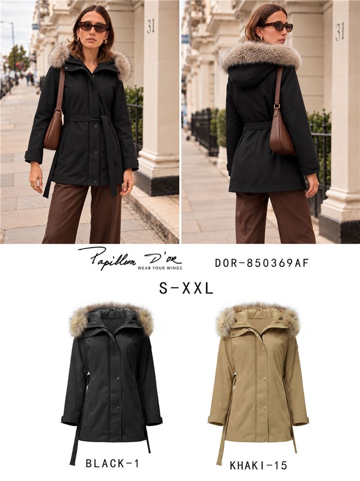 Parka acolchada capucha con pelo