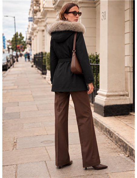Parka acolchada capucha con pelo