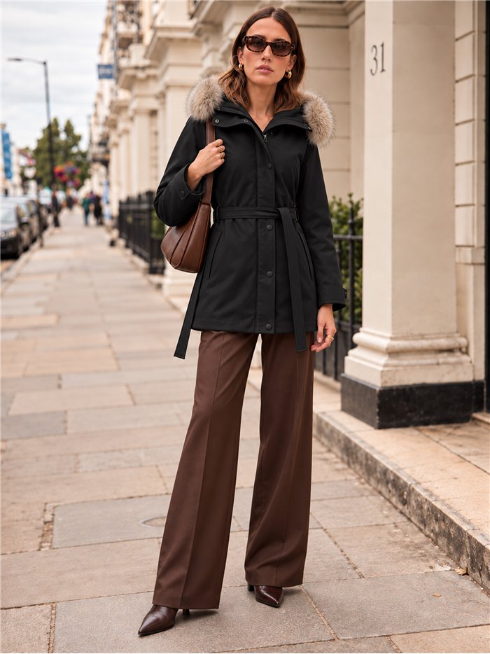 Parka acolchada capucha con pelo