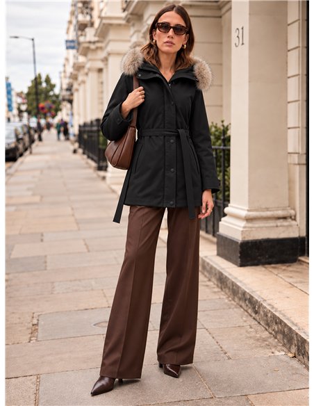 Parka acolchada capucha con pelo
