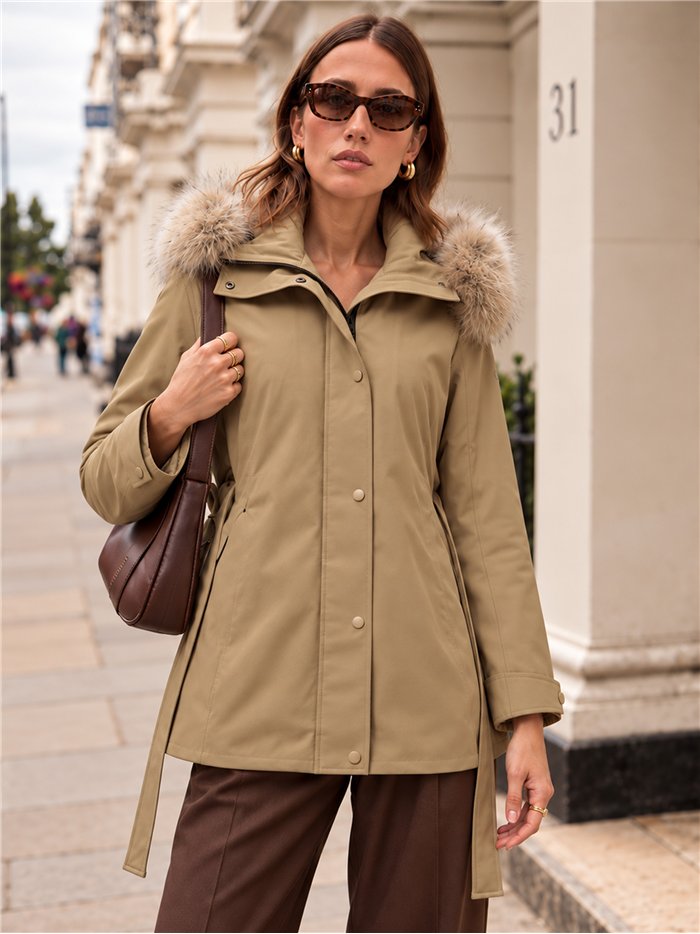 Parka acolchada capucha con pelo