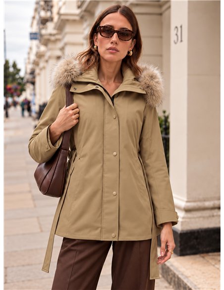 Parka acolchada capucha con pelo